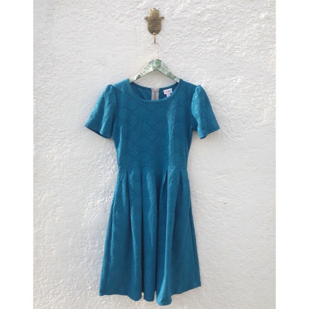 LuLaRoe Amelia Blue Pattern Dress